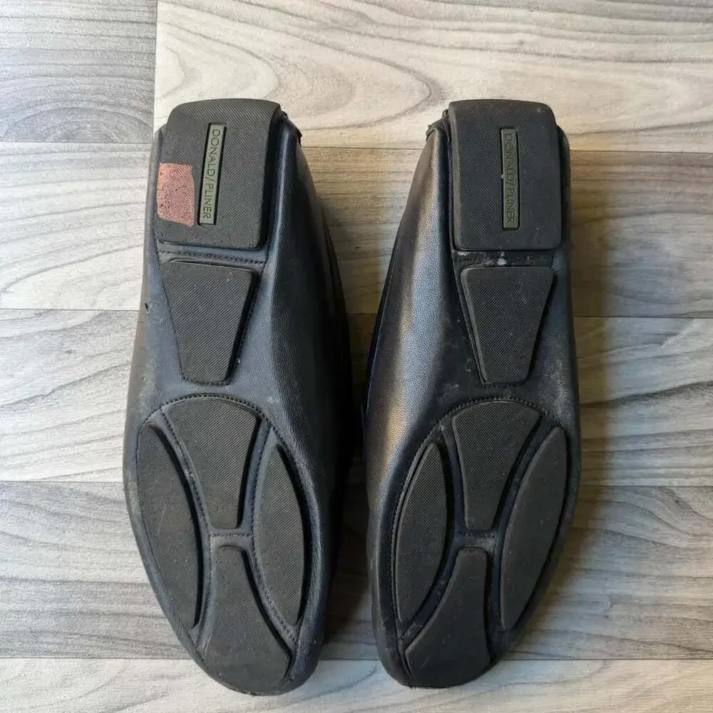 Donald Pliner Victor-GW Black Leather Bit Loafers
